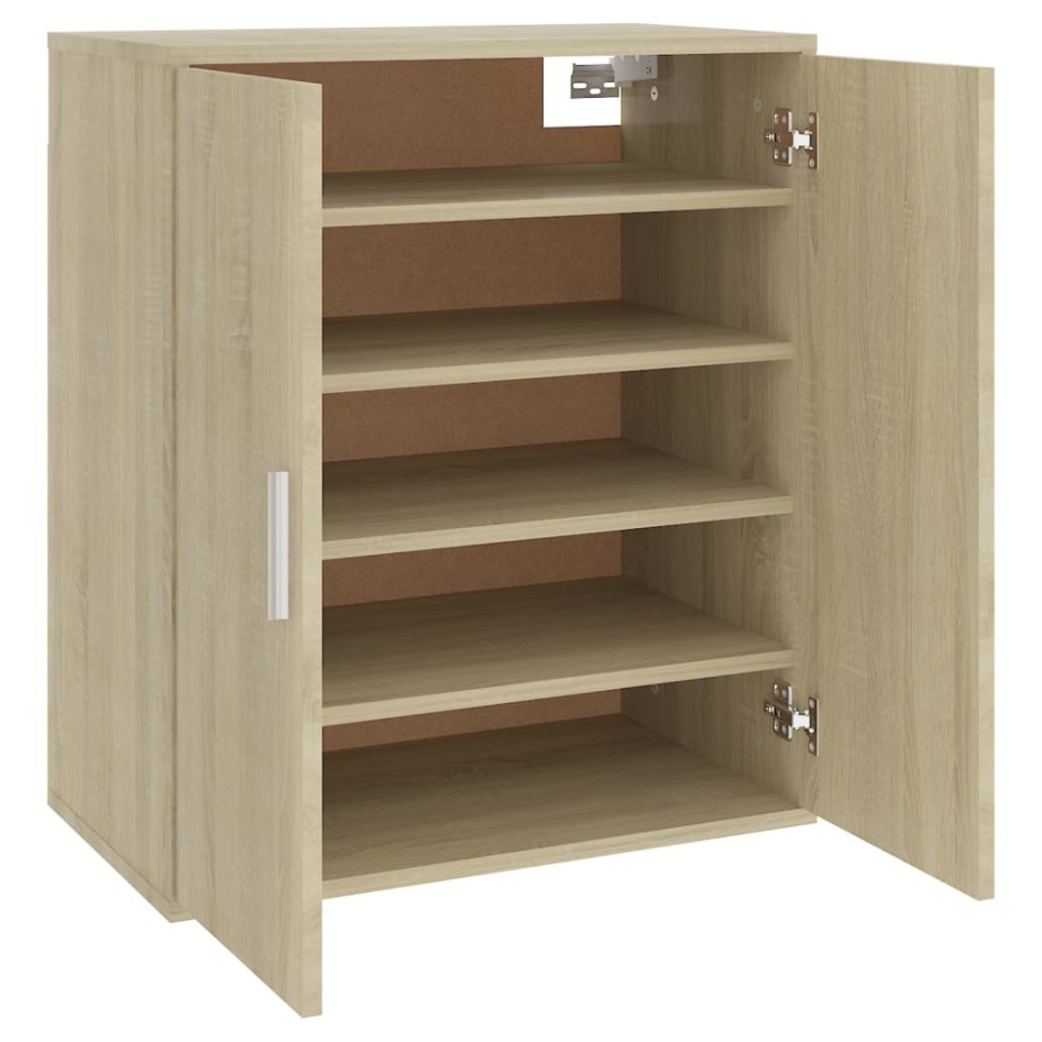 Mueble zapatero madera de ingeniería roble Sonoma 60x35x70