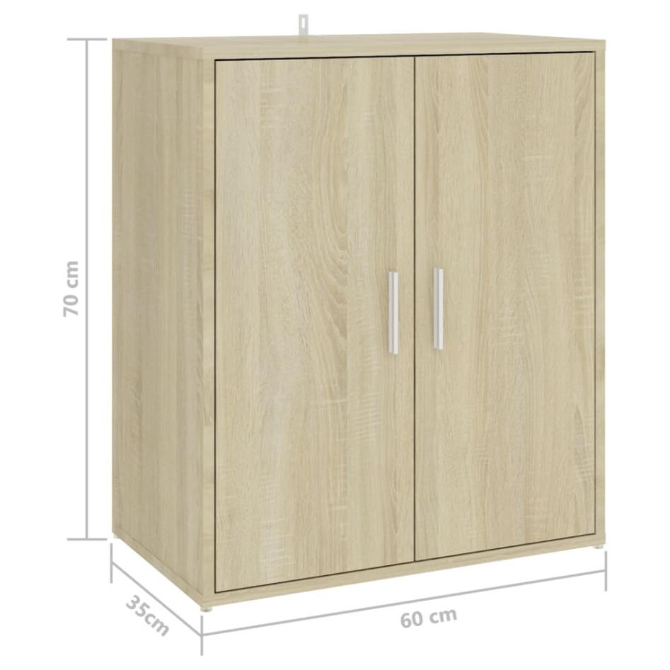 Mueble zapatero madera de ingeniería roble Sonoma 60x35x70