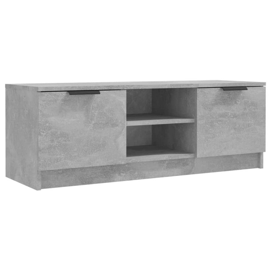 Mueble de TV madera contrachapada gris hormigón 102x35x36,5