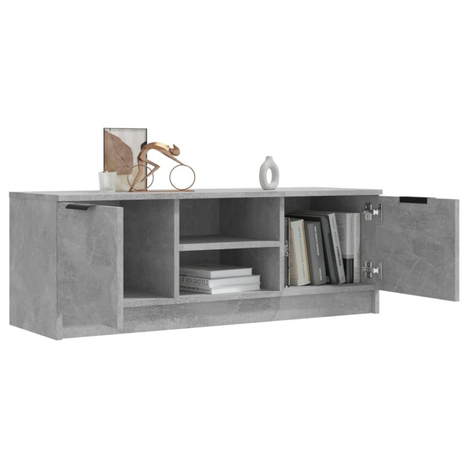 Mueble de TV madera contrachapada gris hormigón 102x35x36,5