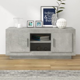 Mueble de TV madera contrachapada gris hormigón 102x35x45