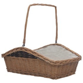 Cesta para leña con asas sauce marrón 61,5x46,5x58