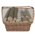 Cesta para leña con asas sauce marrón 61,5x46,5x58