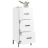 Aparador de madera contrachapada blanco brillante 34,5x34x90