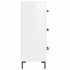 Aparador de madera contrachapada blanco brillante 34,5x34x90