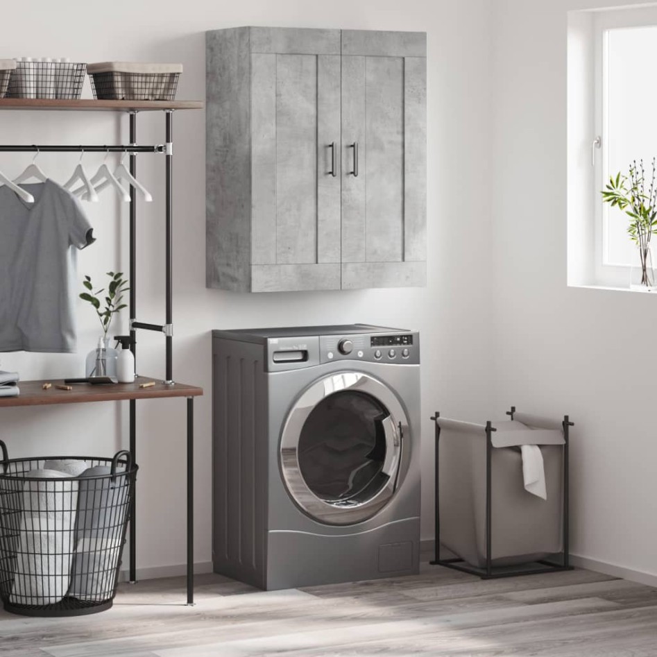 Armario de pared madera ingeniería gris hormigón 69,5x34x90