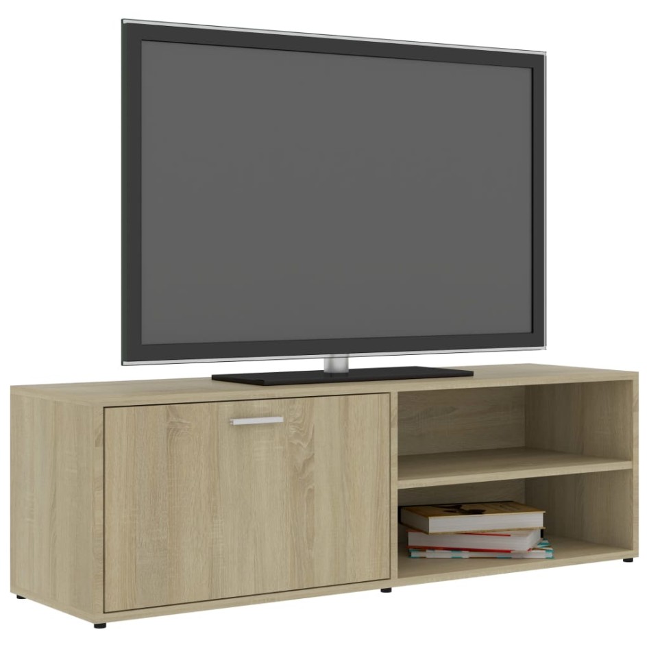 Mueble de TV madera contrachapada color roble 120x34x37
