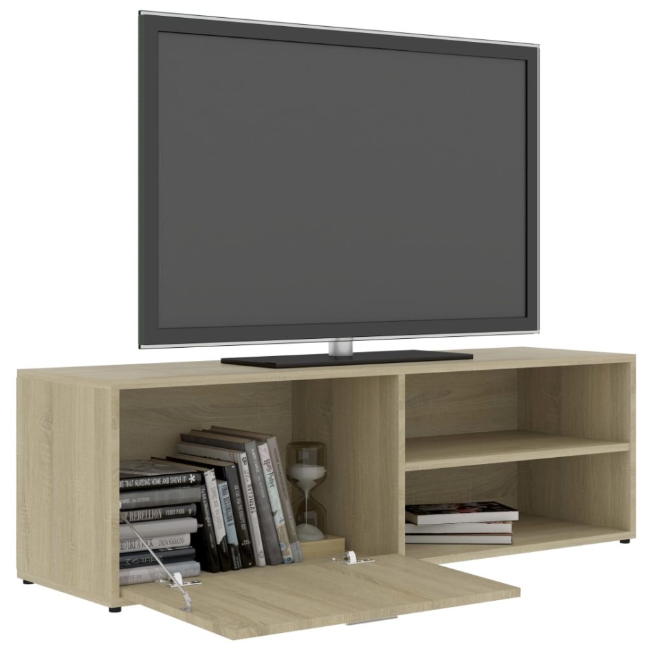 Mueble de TV madera contrachapada color roble 120x34x37