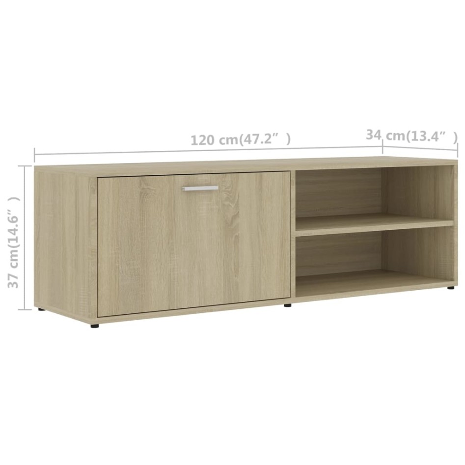 Mueble de TV madera contrachapada color roble 120x34x37