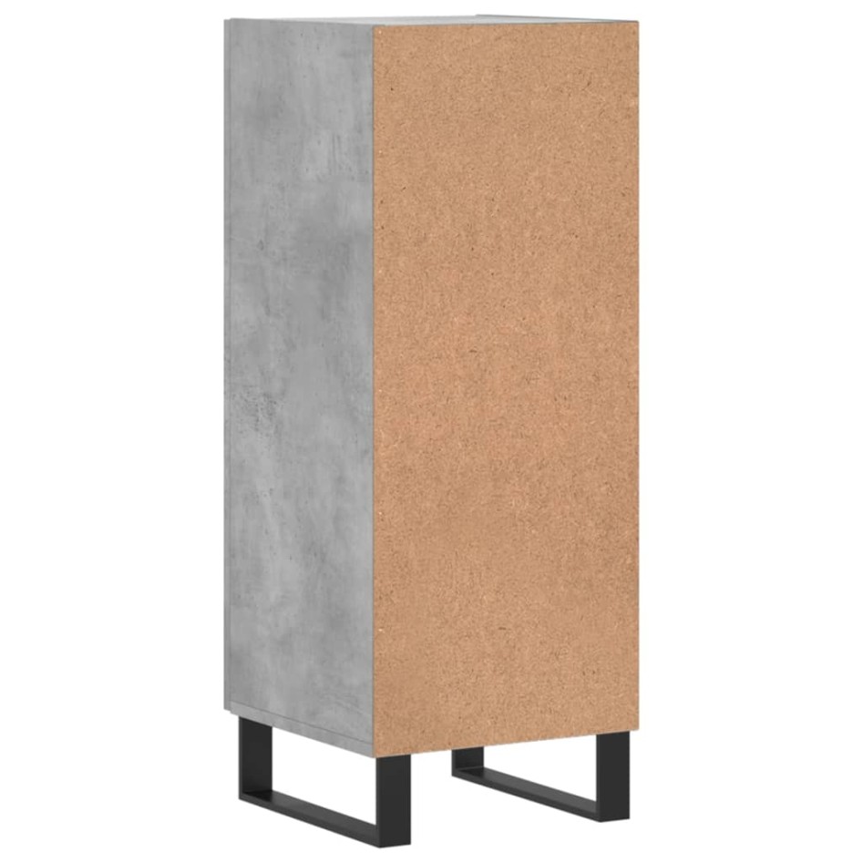 Aparador de madera contrachapada gris hormigón 34,5x34x90