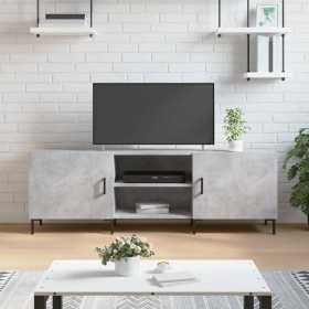 Mueble de TV madera de ingeniería gris hormigón 150x30x50