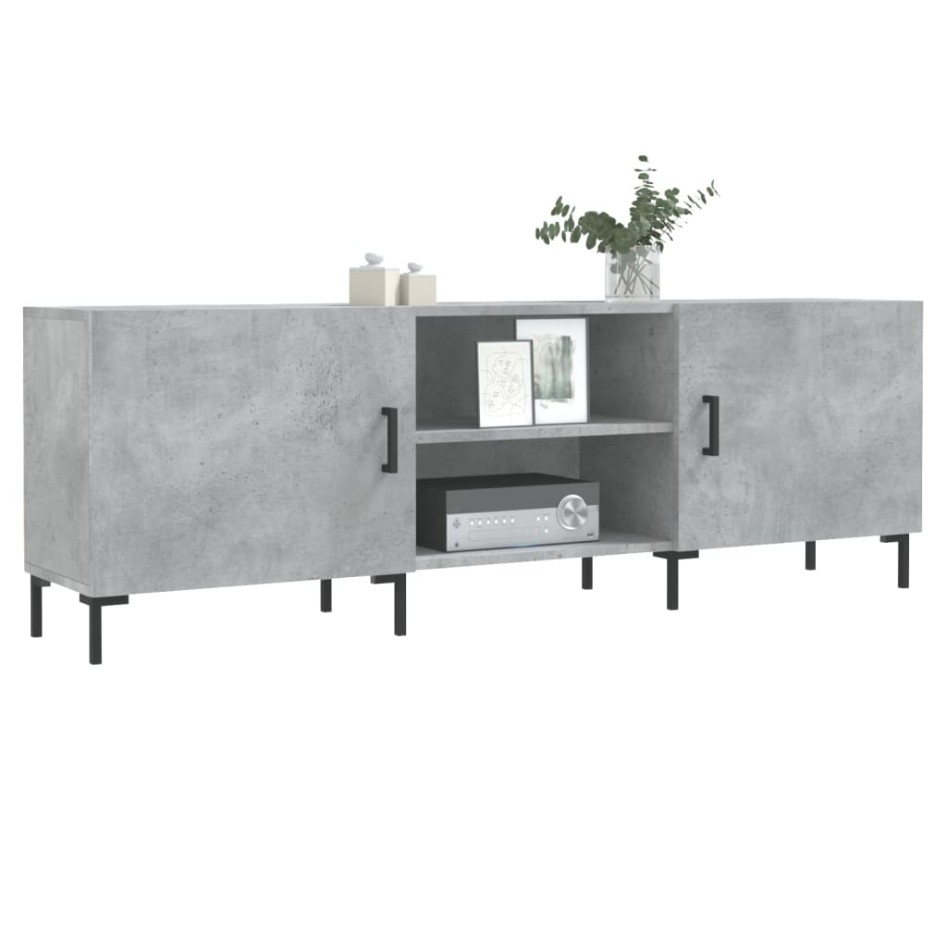 Mueble de TV madera de ingeniería gris hormigón 150x30x50