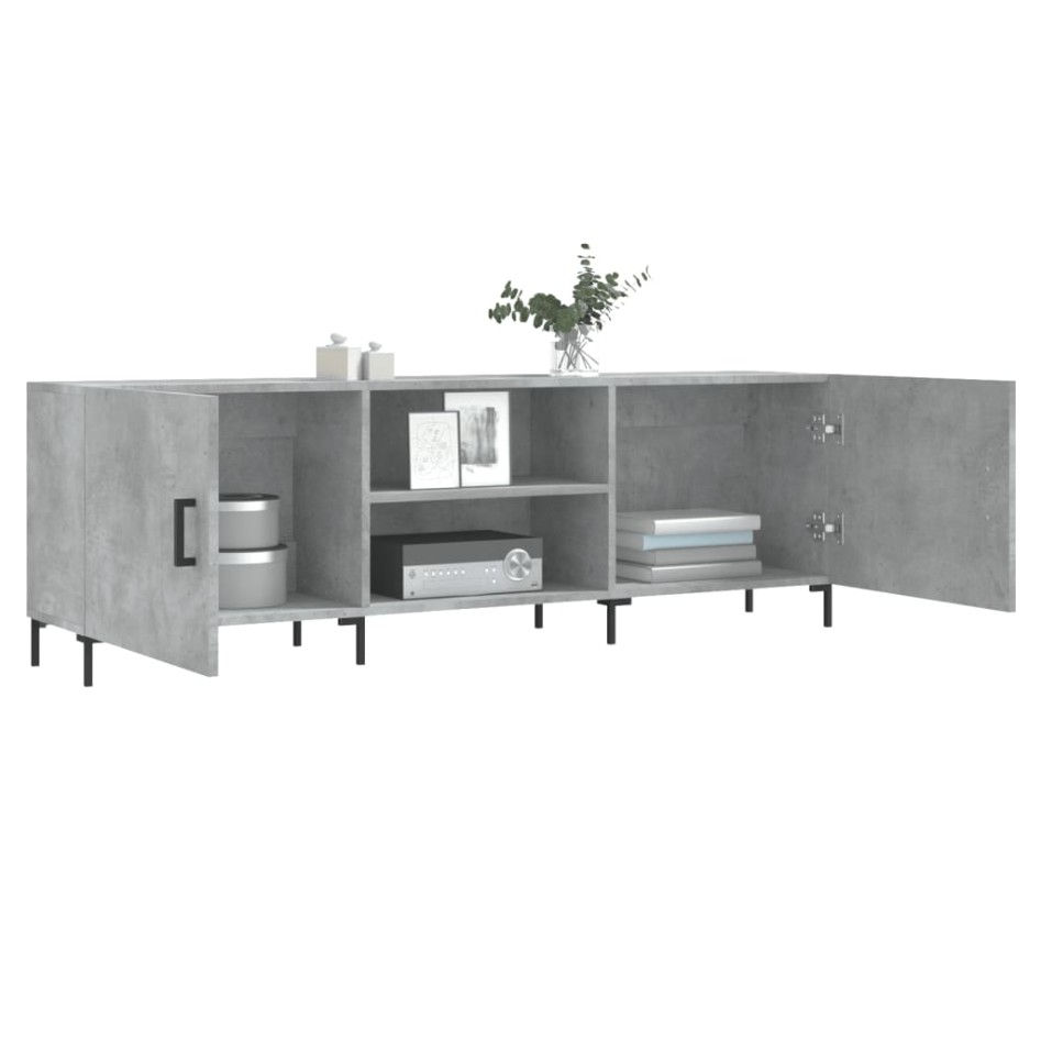Mueble de TV madera de ingeniería gris hormigón 150x30x50