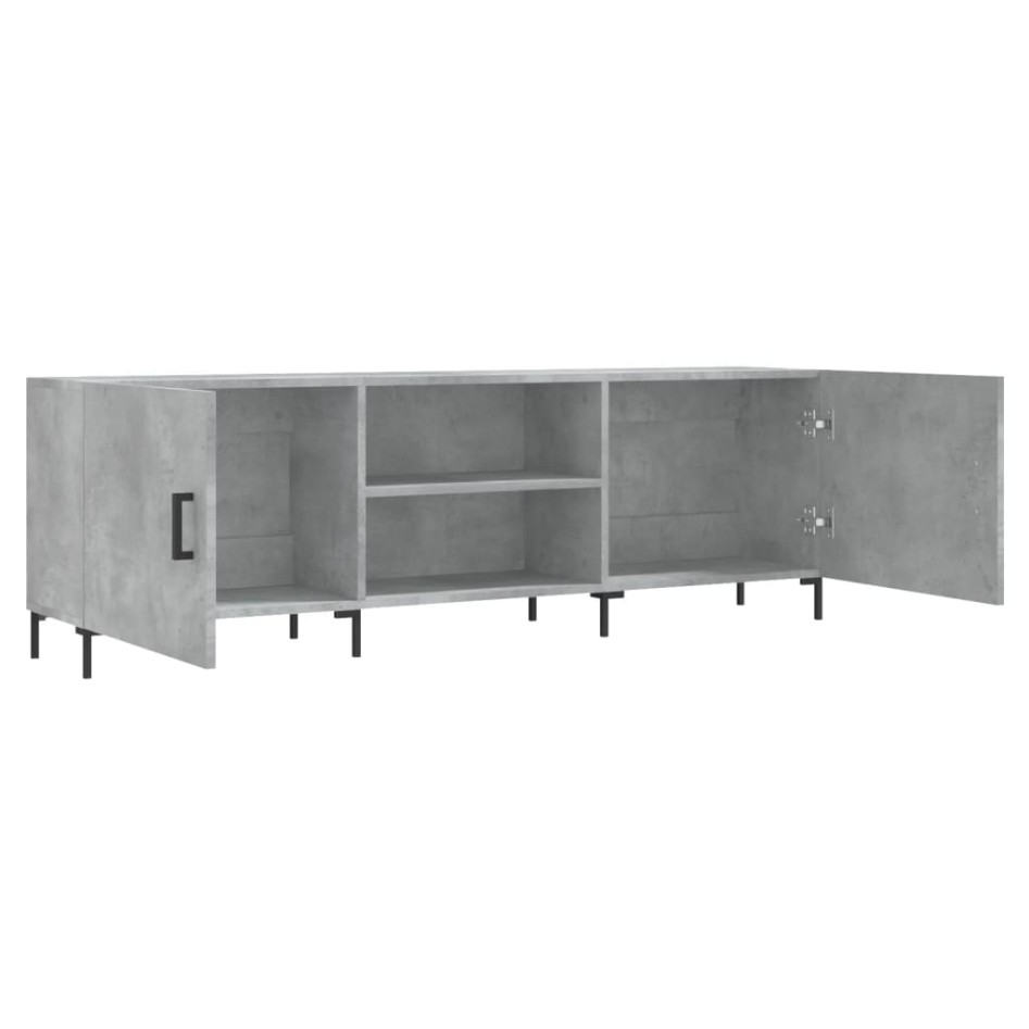 Mueble de TV madera de ingeniería gris hormigón 150x30x50