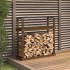Leñero de madera maciza pino marrón miel 110x35x108,5