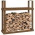 Leñero de madera maciza pino marrón miel 110x35x108,5