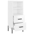 Aparador de madera contrachapada blanco brillante 34,5x34x90