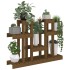 Soporte para plantas madera maciza pino miel 104,5x25x77,5