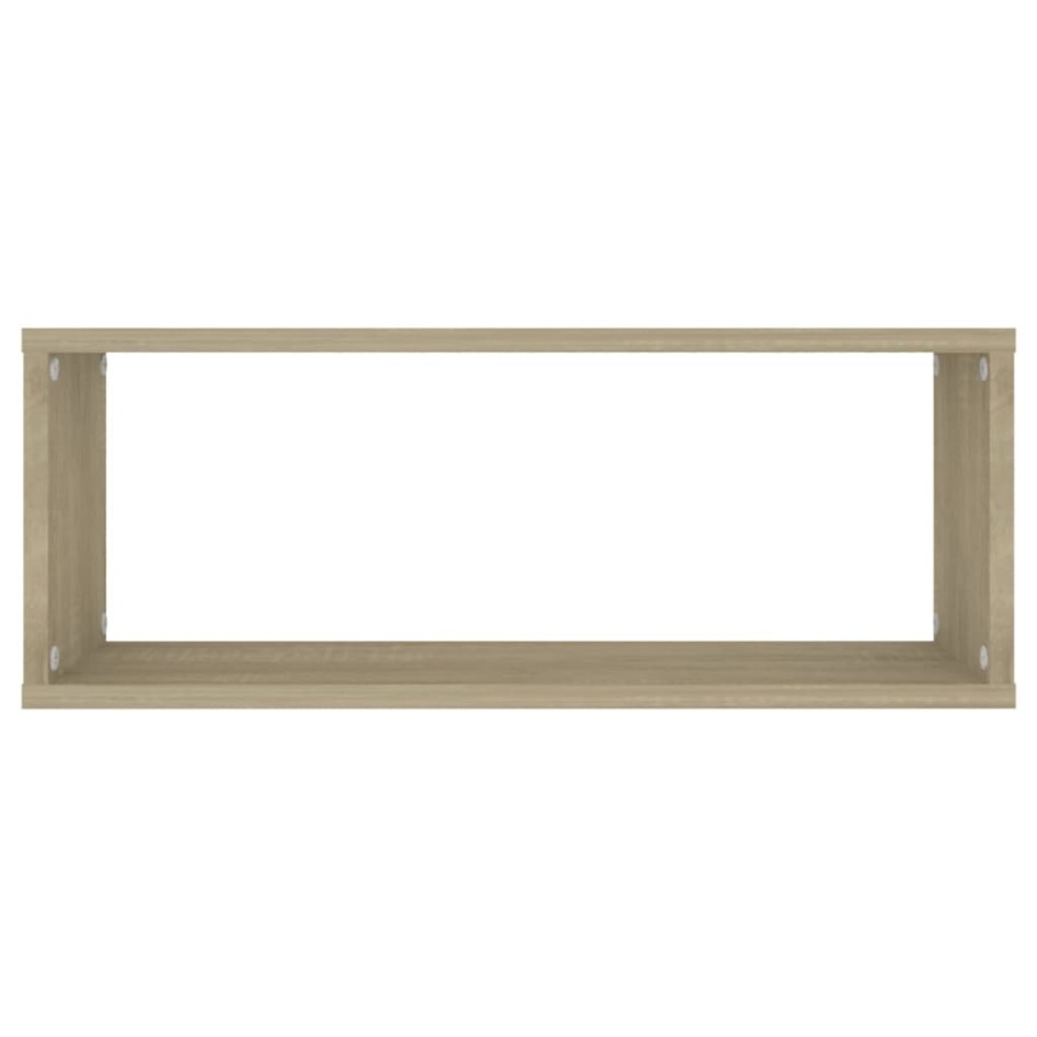 Estante cubo pared 4 uds contrachapado roble Sonoma 60x15x23