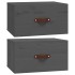 Mesita de noche de pared 2 uds gris 40x29,5x22