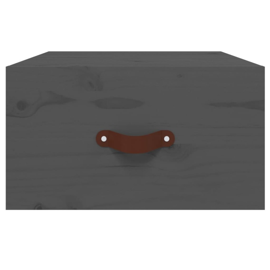 Mesita de noche de pared 2 uds gris 40x29,5x22