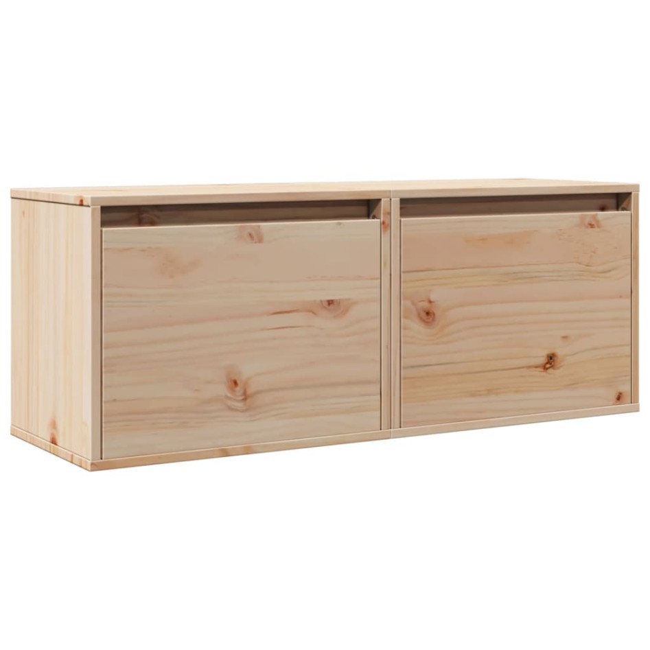 Armarios de pared 2 uds madera maciza de pino 45x30x35