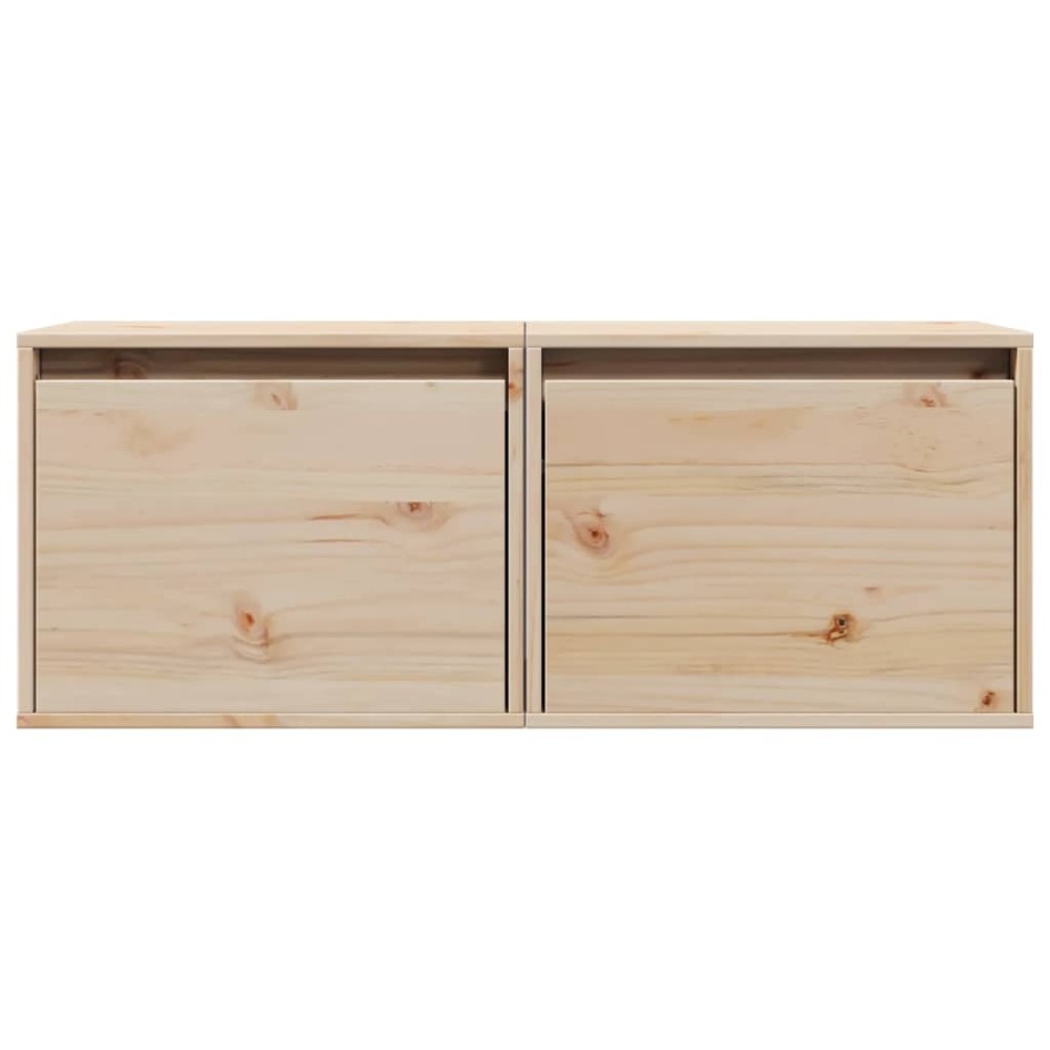 Armarios de pared 2 uds madera maciza de pino 45x30x35