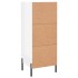 Aparador de madera contrachapada blanco brillante 34,5x34x90