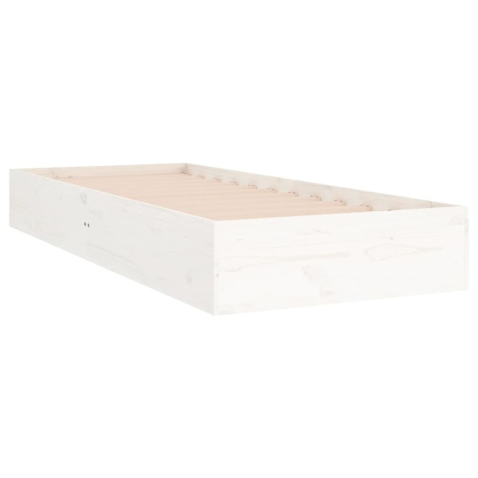 Estructura de cama sin colchón madera maciza blanco 75x190