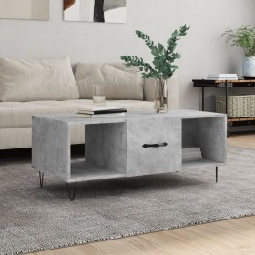 Mesa de centro madera contrachapada gris hormigón 102x50x40