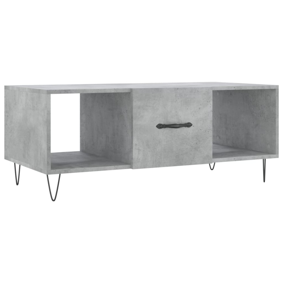 Mesa de centro madera contrachapada gris hormigón 102x50x40