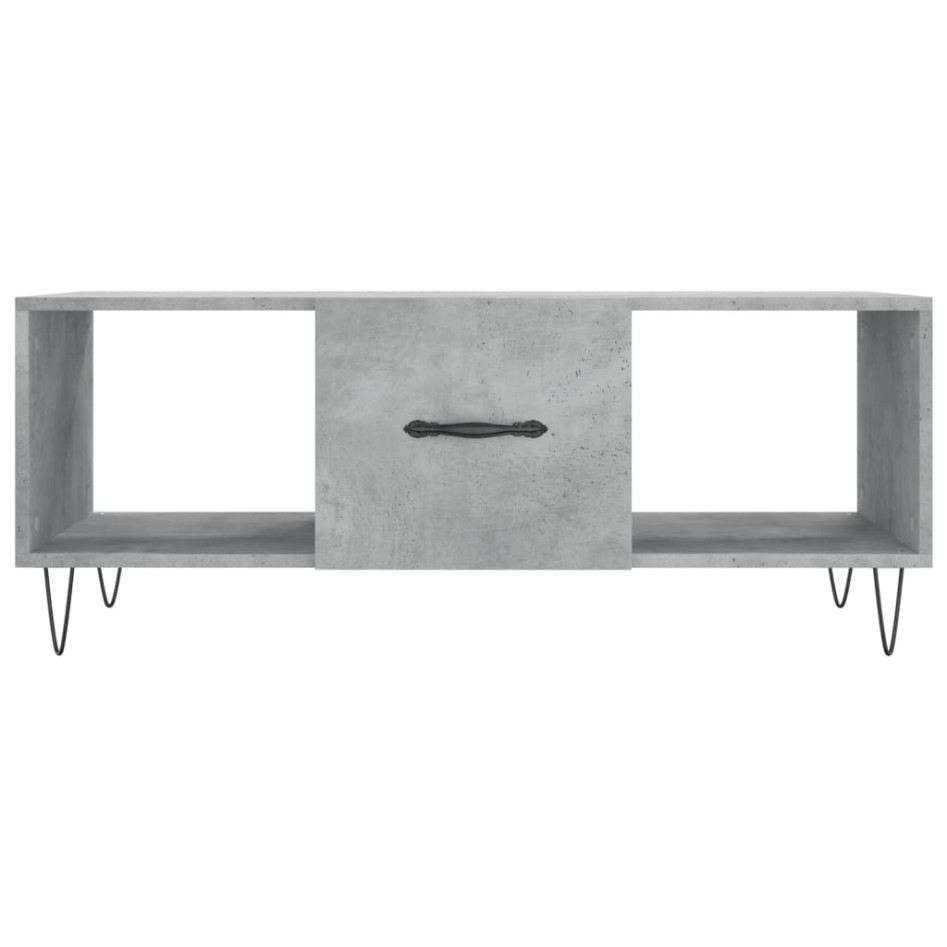 Mesa de centro madera contrachapada gris hormigón 102x50x40