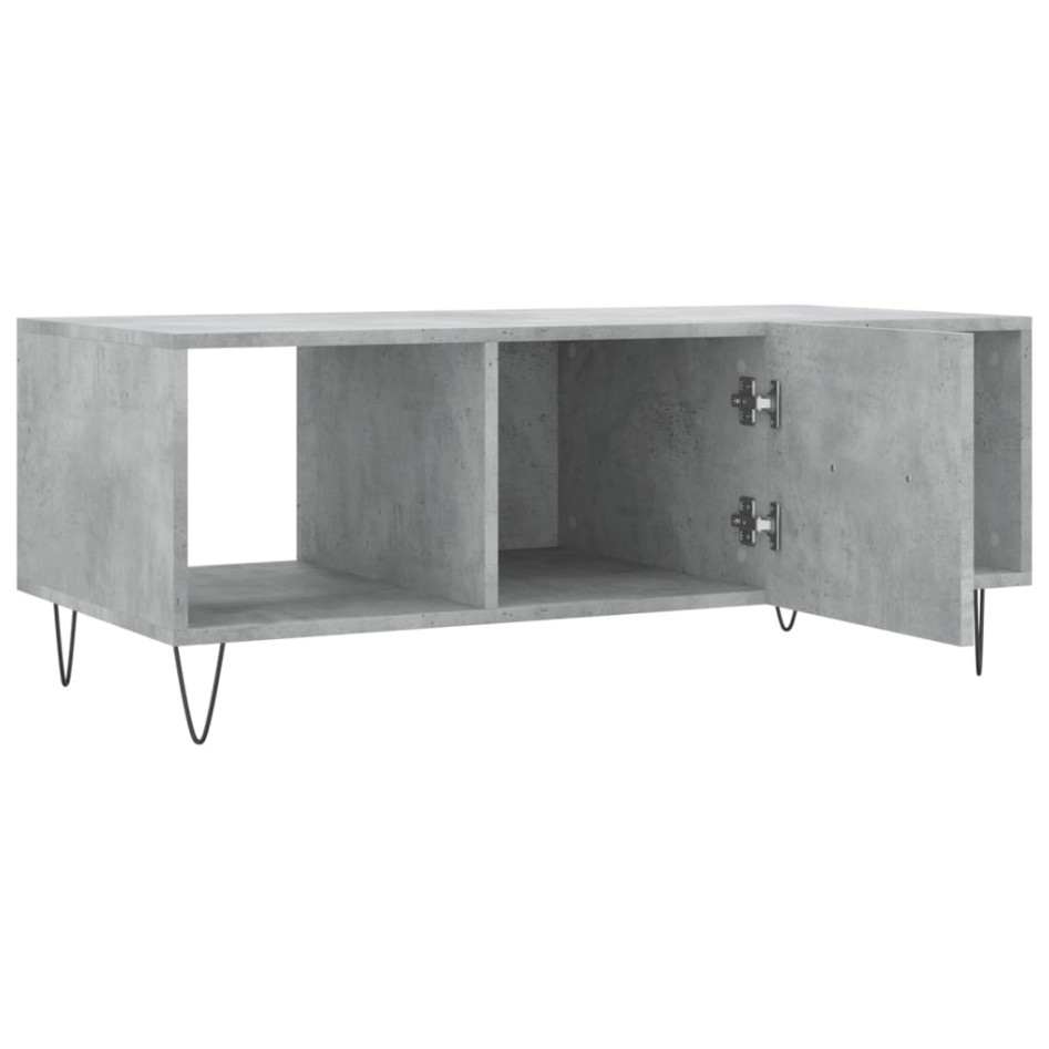 Mesa de centro madera contrachapada gris hormigón 102x50x40