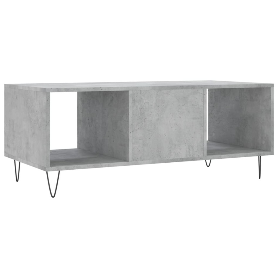 Mesa de centro madera contrachapada gris hormigón 102x50x40