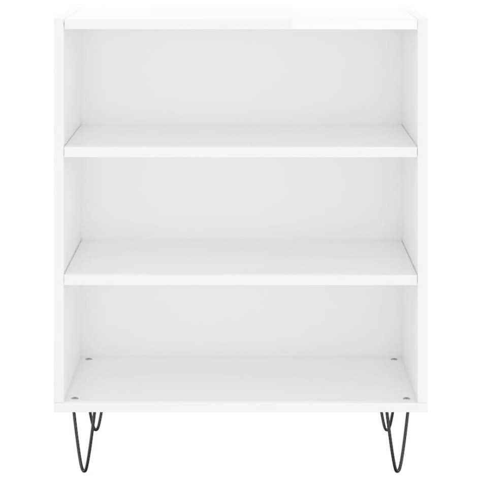 Aparador madera de ingeniería blanco brillante 57x35x70