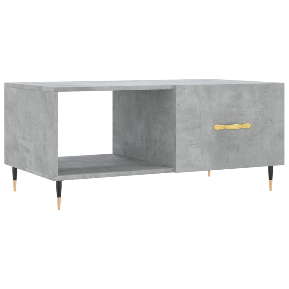 Mesa de centro madera contrachapada gris hormigón 90x50x40