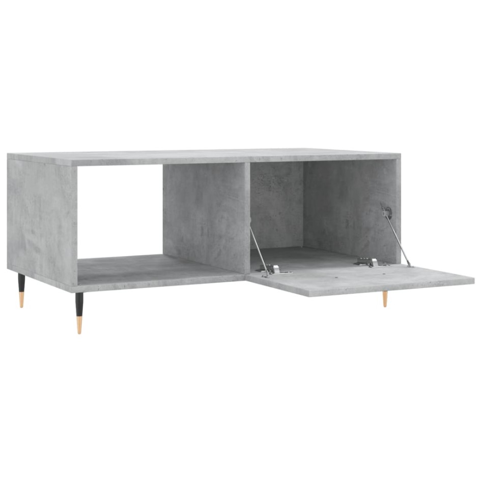 Mesa de centro madera contrachapada gris hormigón 90x50x40