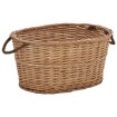 Cesta para leña con asas de transporte sauce natural 56x40x28cm