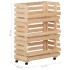 Carrito para verduras madera maciza de pino 57x30x80