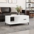 Mesa de centro madera contrachapada blanco brillo 90x50x40