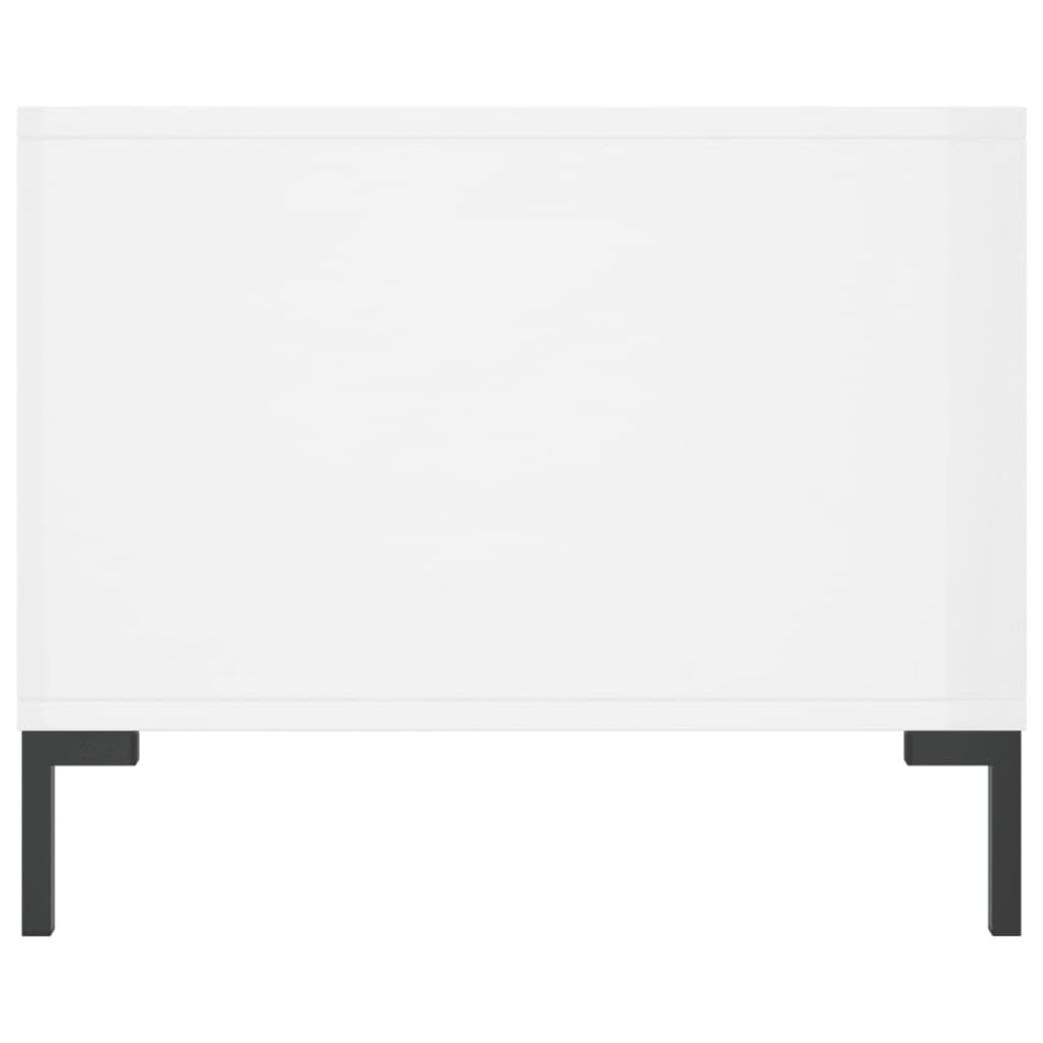 Mesa de centro madera contrachapada blanco brillo 90x50x40