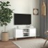 Mueble de TV patas madera pino blanco con brillo 103,5x35x50