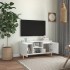 Mueble de TV patas madera pino blanco con brillo 103,5x35x50
