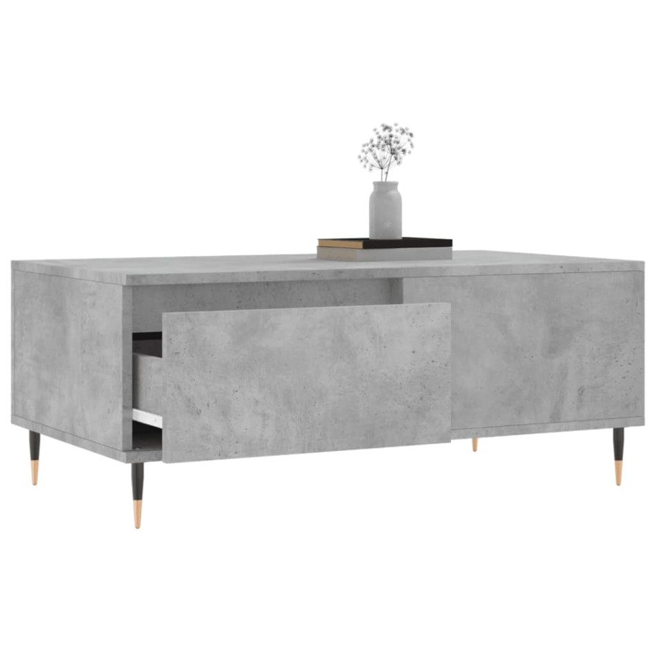 Mesa de centro madera contrachapada gris hormigón 90x50x36,5