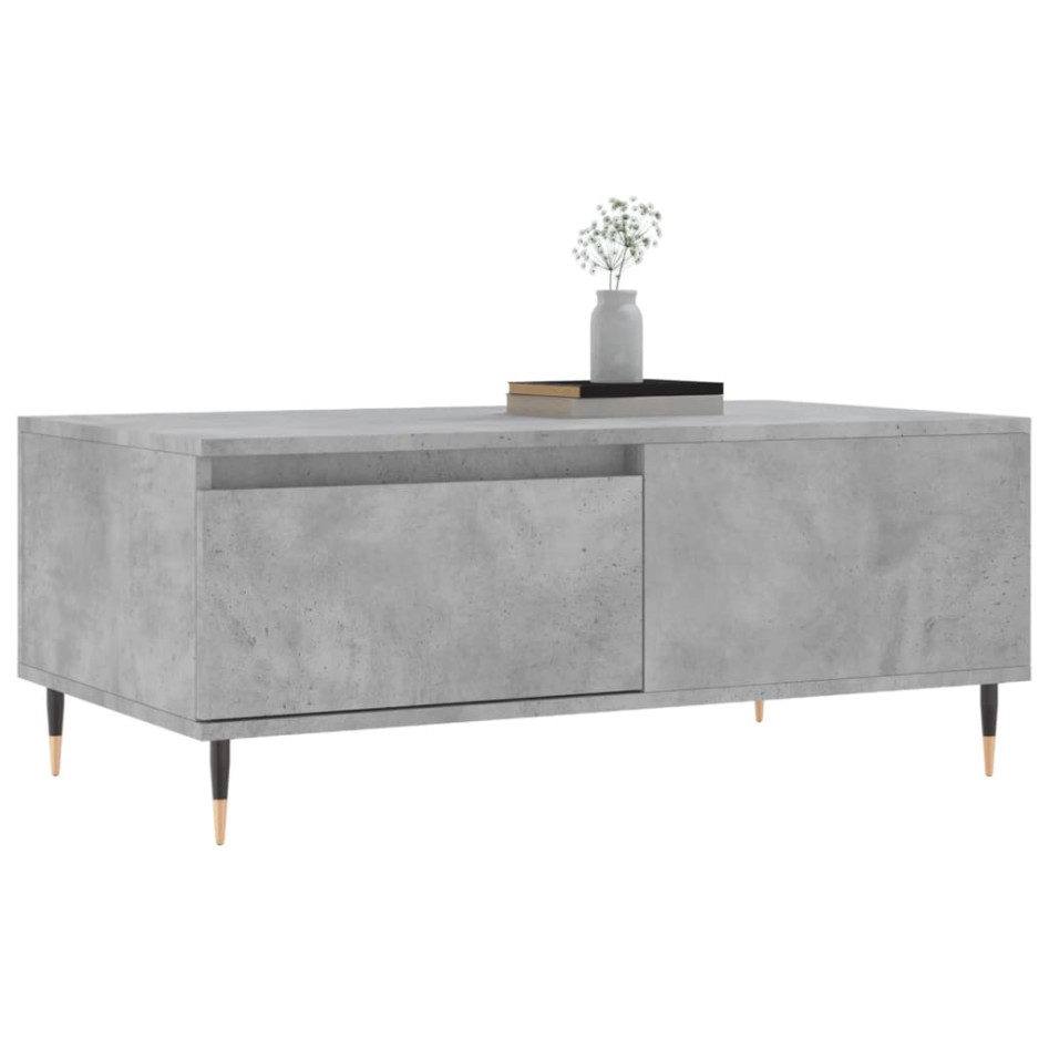 Mesa de centro madera contrachapada gris hormigón 90x50x36,5