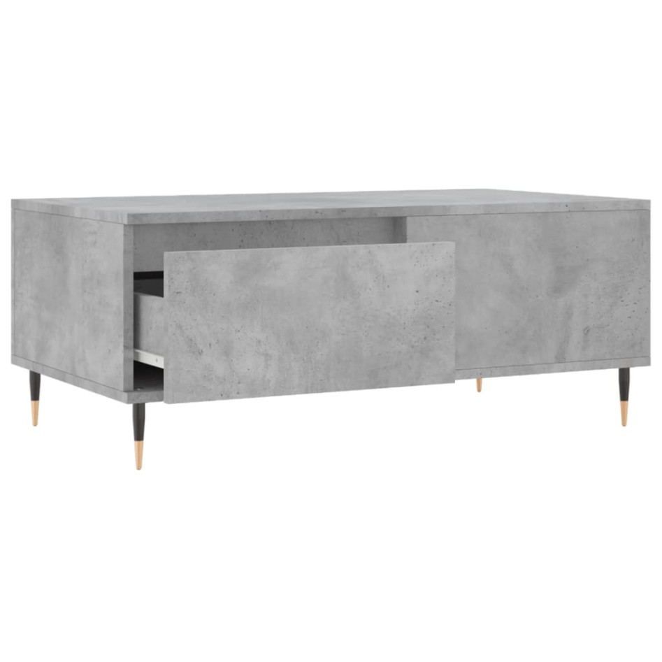 Mesa de centro madera contrachapada gris hormigón 90x50x36,5