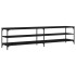 Mueble de TV metal y madera contrachapada negro 200x30x50