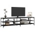 Mueble de TV metal y madera contrachapada negro 200x30x50