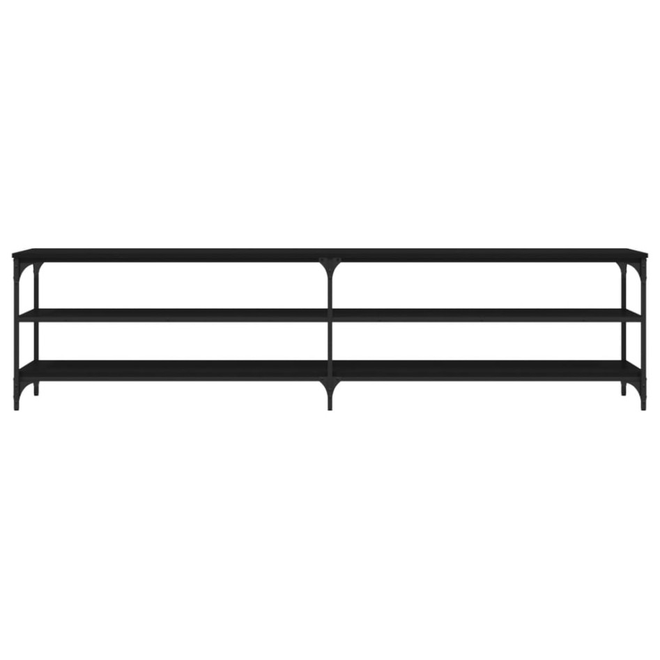 Mueble de TV metal y madera contrachapada negro 200x30x50