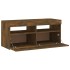 Mueble de TV con luces LED roble ahumado 90x35x40